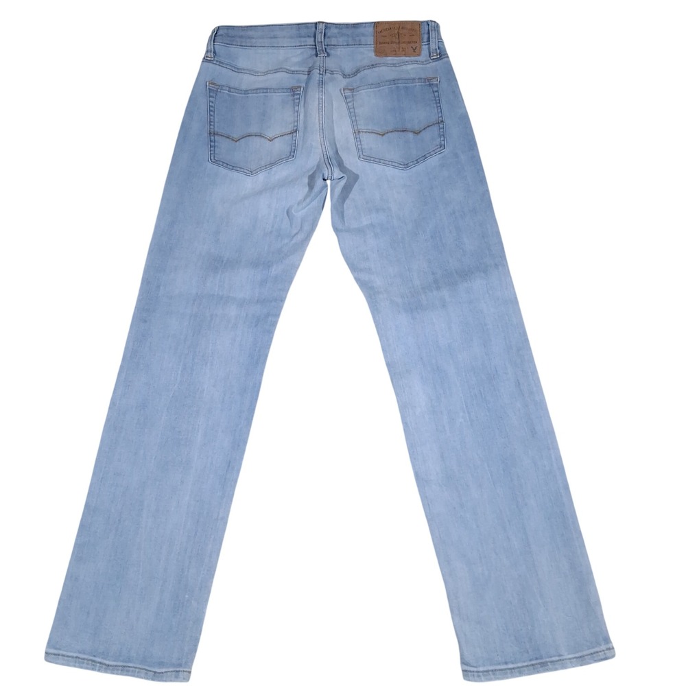 American Eagle Slim Straight Jeans Light Wash 360 Extreme Flex 29x27 Petite Fit